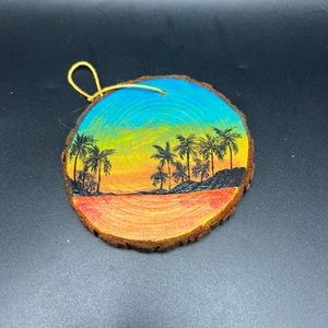 Original/handmade 
Painted wooden ornament